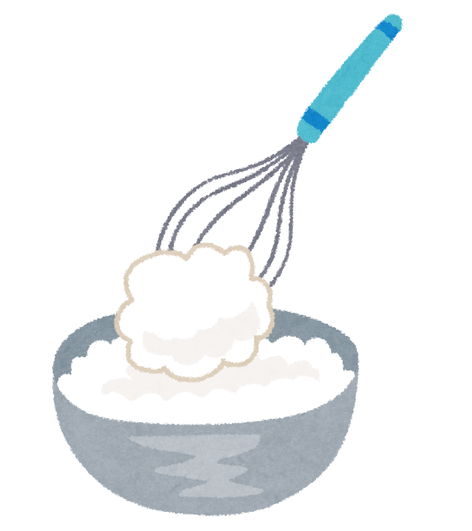 絞っている生クリームのイラスト - イラストの里