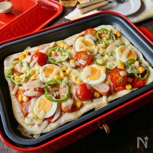 簡単おしゃれ サラダとパンケーキのプレート