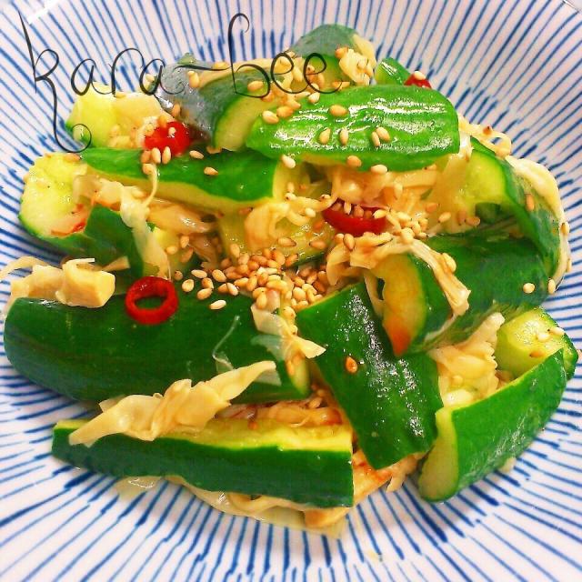 からあげチキン』とたたききゅうりのキムチあえ - レシピ - 冷凍食品・冷凍野菜はニチレイフーズ