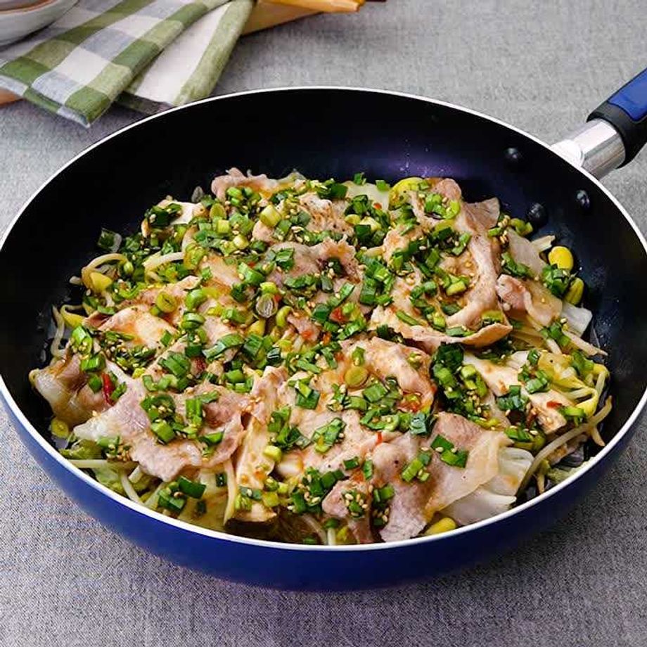 豚肉ニラもやしレンチン蒸し1948年創業・大阪八尾の株式会社 旭食品