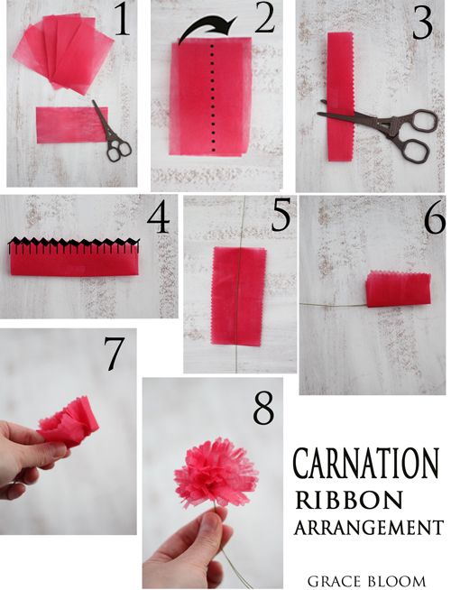 簡単 母の日💐カーネーションの作り方 お花紙 100均アレンジDIY How to make paper carnations