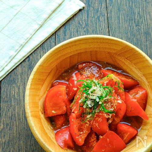 かけるだけ◎鰹節とポン酢のさっぱりトマト