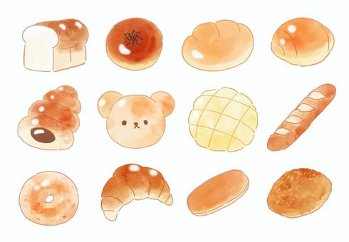 いろんなかわいいパンのイラスト無料で使えるイラストサイト – フリー素材Illustrator Factory