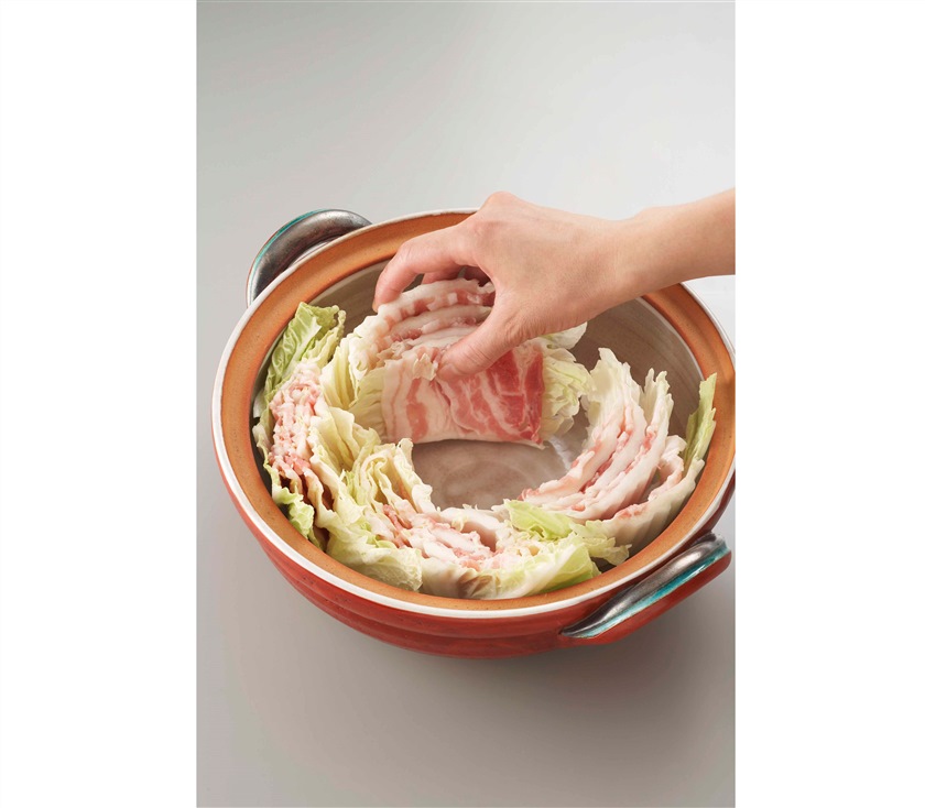 白菜と豚肉のミルフィーユ鍋 料理レシピ♪ほんだしで味付けする食べ応えと栄養たっぷりのお鍋♪