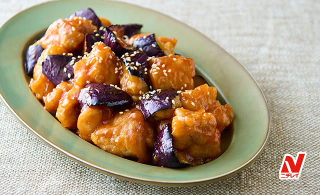 材料1つ なすの甘酢炒め 切って焼くだけ!なすの甘みにとろとろ食感が病みつき!節約おかず