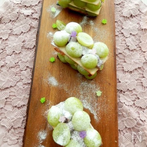 レンチン カスタードと食パンで、簡単‼️ミルフィーユ