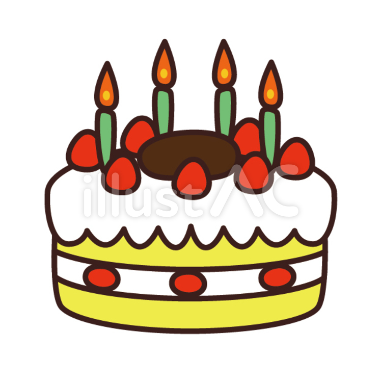 バースデーケーキのイラストを設定しますPremiumベクトル素材