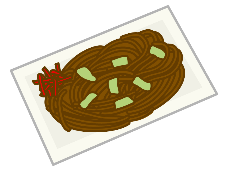 屋台の焼きそばイラストレイン🚂 - イラスト無料素材