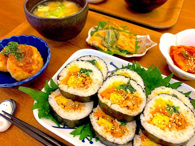 牛肉のキンパ +3品の献立 - 管理栄養士監修のレシピ検索・献立作成：おいしい健康