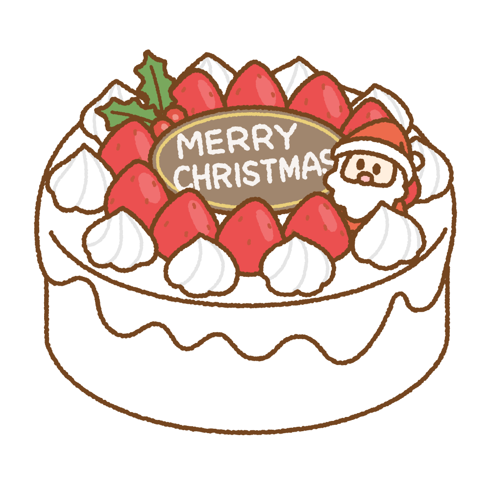 チョコレートのクリスマスケーキ かわいいイラスト無料 フリー90121素材Good