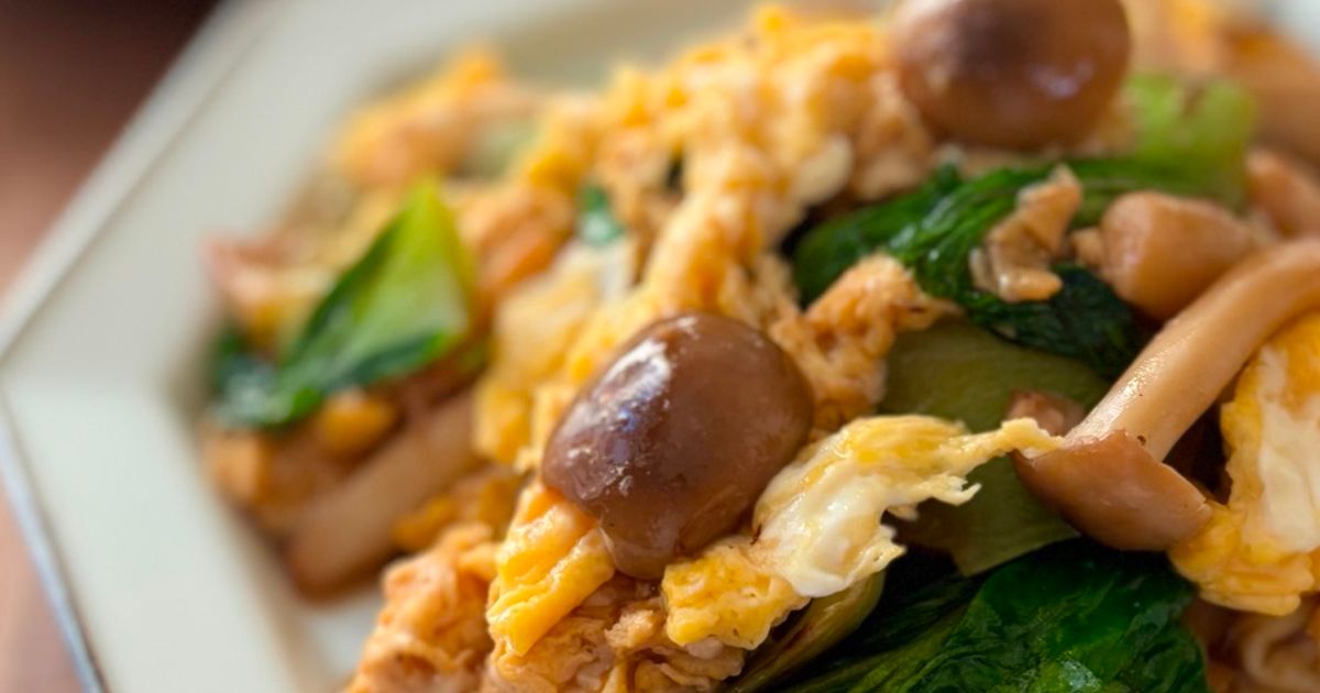 サクッと簡単！ 豚肉とチンゲン菜の卵炒め