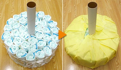 スタンダード おむつケーキの作り方│3段オムツケーキ スイートリボン