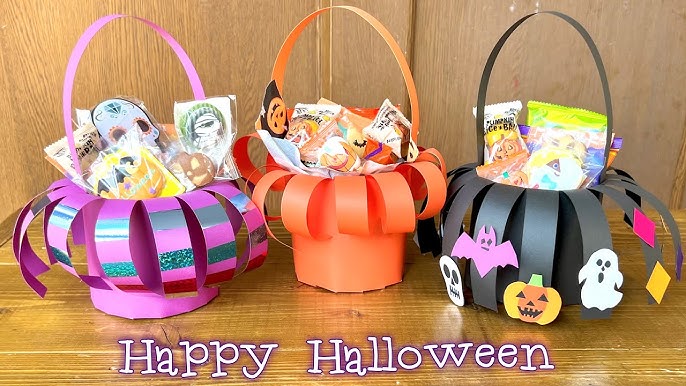 ハロウィンのお菓子入れの製作アイディア