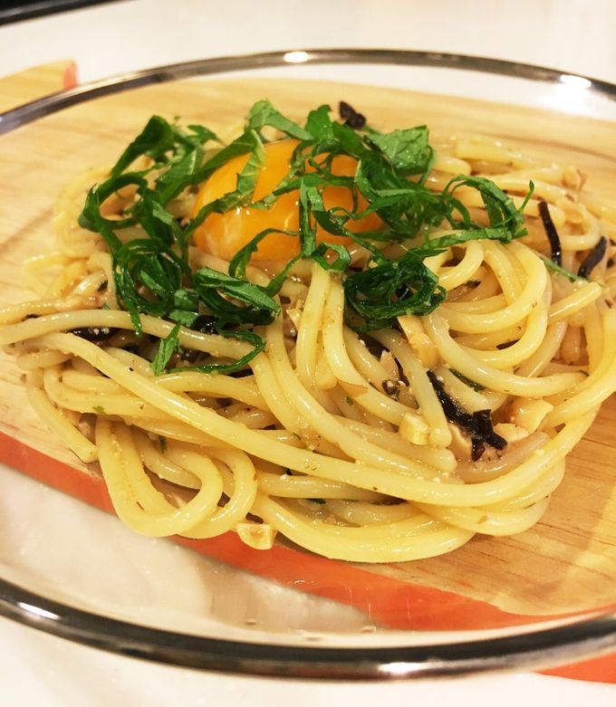 納豆キムチの冷製和風パスタ