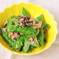 白だしで簡単、サヤエンドウの煮物大量