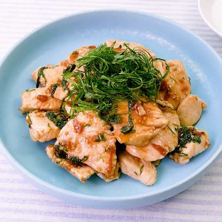 小松菜と鶏むね肉の梅酢炒め