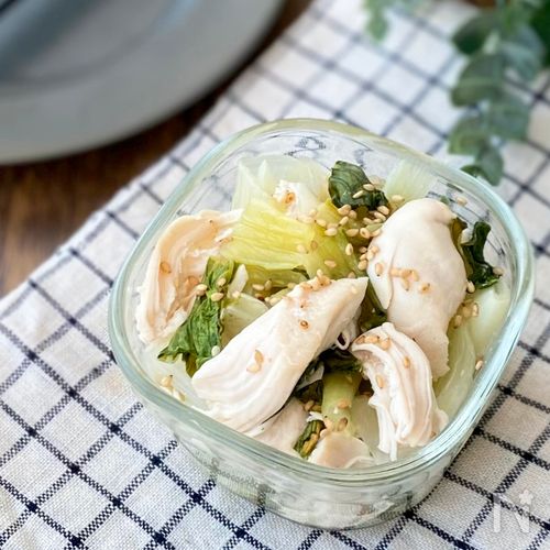 チンゲン菜とブナピーのポン酢炒め