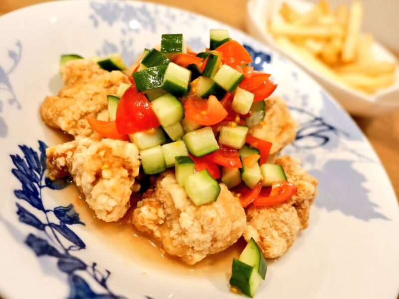 縁日 お品書き09 食事 からあげ えだまめ フライドポテト 冷やしきゅうり無料イラスト素材素材ラボ