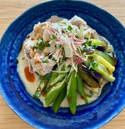 なすと豚しゃぶのおろしあえ