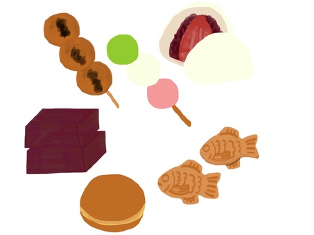和菓子イラストのかわいい手書き無料フリー素材まとめ - ONWAイラスト