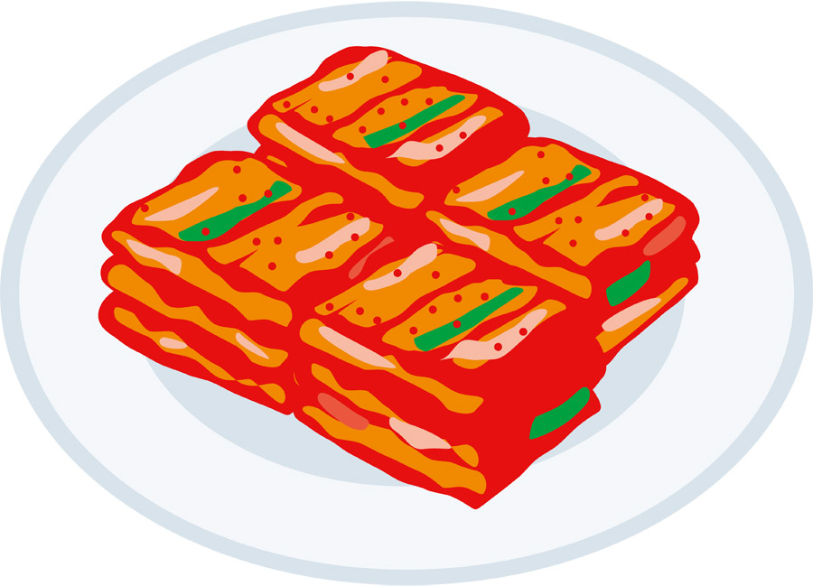 韓国料理☆キムチ☆白菜キムチ：イラスト無料