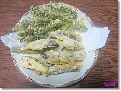 ★秋の味覚★今しか食べられない シソの穂の天ぷら