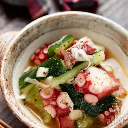 ネギたっぷり！タコのポン酢ごま油かけ