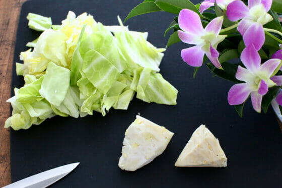 キャベツの千切り 切り方・方向簡単レシピ・水・お好み焼き