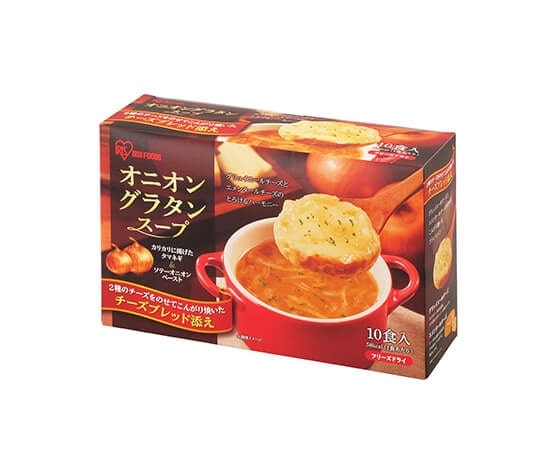 オニオンスープとフライドオニオンのコンビ