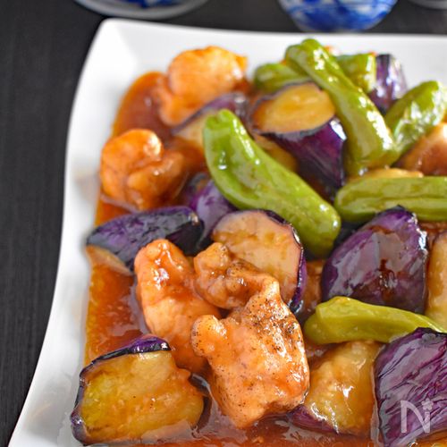 ごはんがすすむ♪ なすと鶏肉の甘酢あん