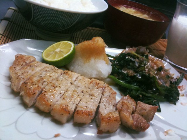 かたまり肉でさっぱりトンテキ