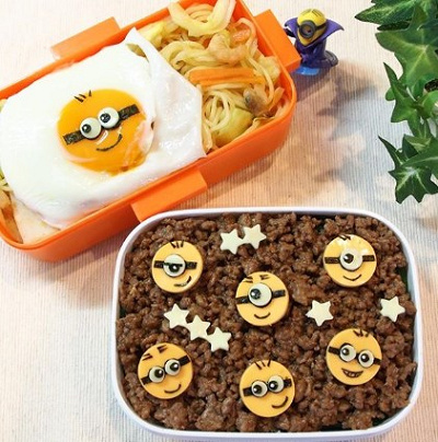 ミニオン キャラ弁 簡単1つ目TikTok