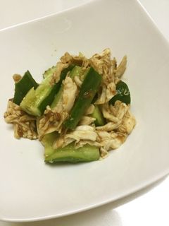 作り置きレシピ 鶏ささみときゅうりの梅和えTasty