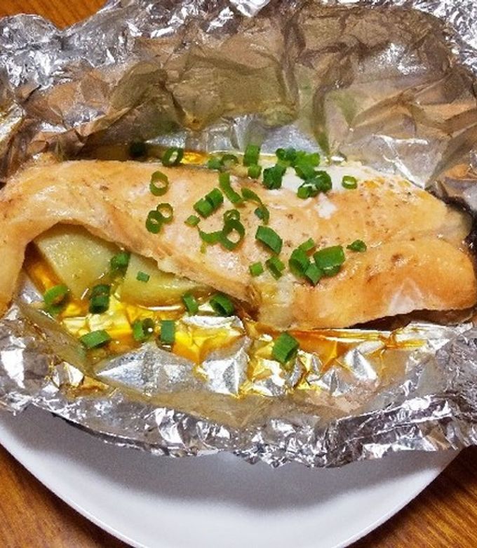 簡単☆トースターで鮭のホイル焼き