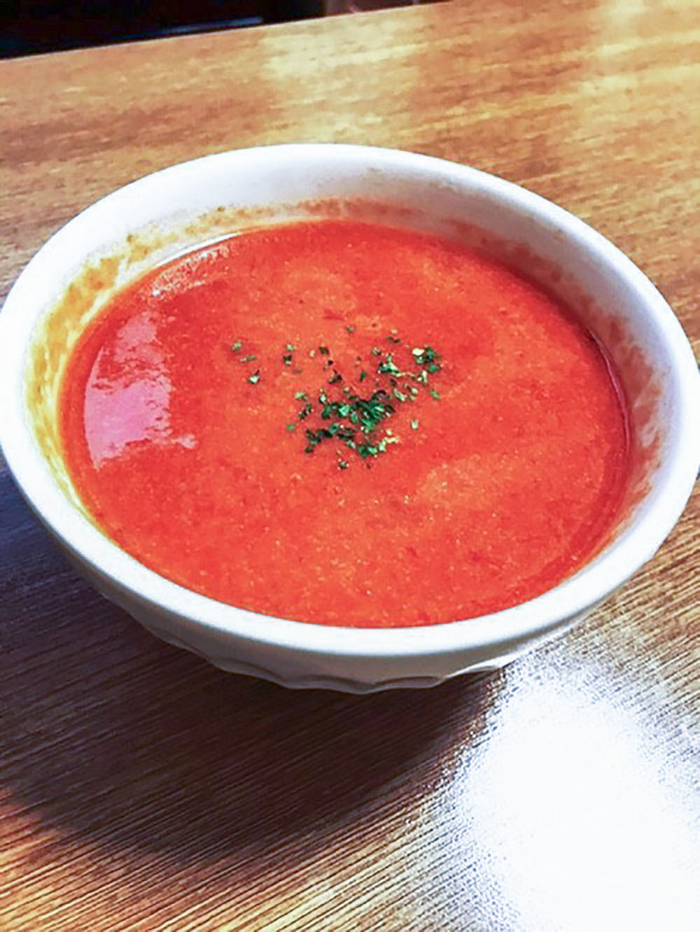 さっぱりとした味わい♪ トマト缶の冷製スープ