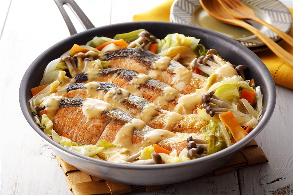 トースターで鮭のちゃんちゃんホイル焼き