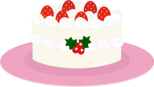クリスマスケーキ・ザッハトルテのイラストフリー素材 イラストミント
