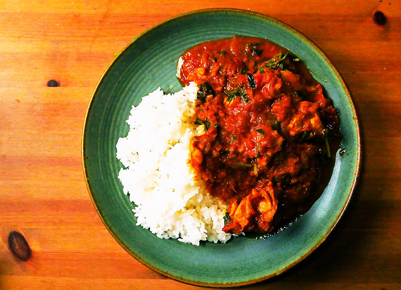 20分で本格旨辛スパイスカレー!ジャフナのチキントマトカレー第3世界ショップこだわりの食品レシピ