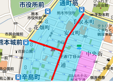 熊本市の通町筋電停から下通商店街を歩く - ひろば 川崎高津公法研究室別室