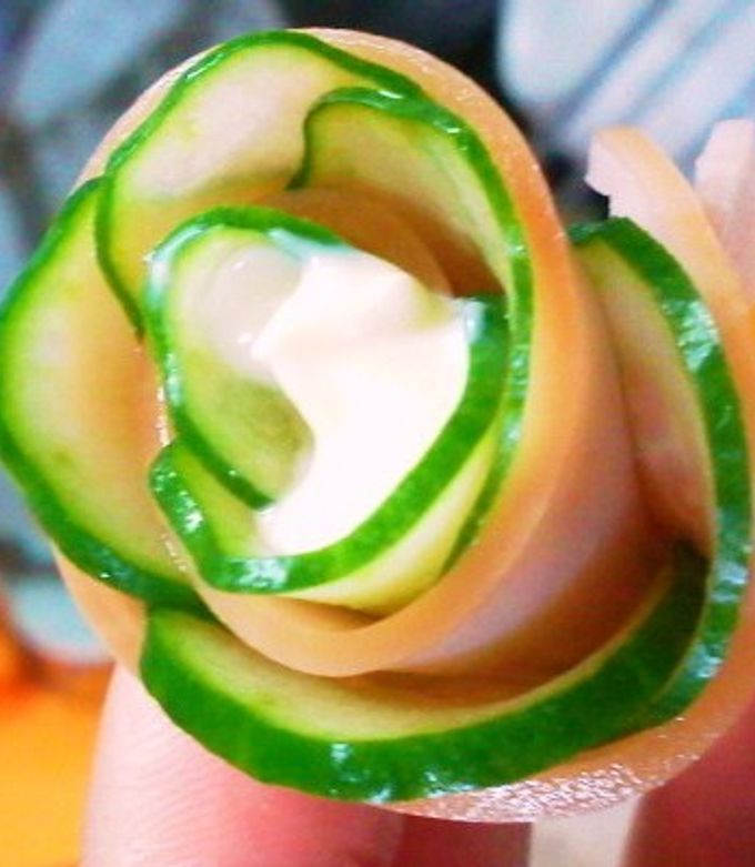 ハムきゅうり巻き🥒 〜お弁当のおかずシリーズ〜イラスト食べ物イラストオリジナルお弁当のおかずハムきゅうり巻きillustrationillust930日目