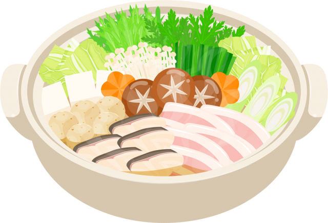 フリーイラスト鍋の具材と土鍋のセットでアハ体験GAHAG著作権フリー写真・イラスト素材集 - GAHAG著作権フリー写真・イラスト 素材集