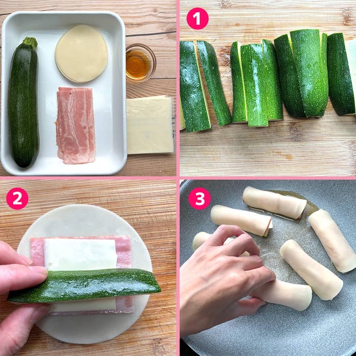 ズッキーニのチーズベーコン重ね蒸しレシピ