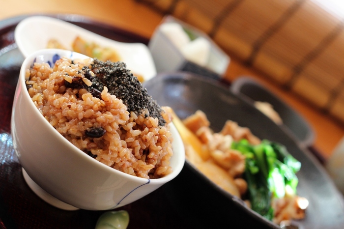 玄米で とろーりチーズのガーリックトマトリゾット風