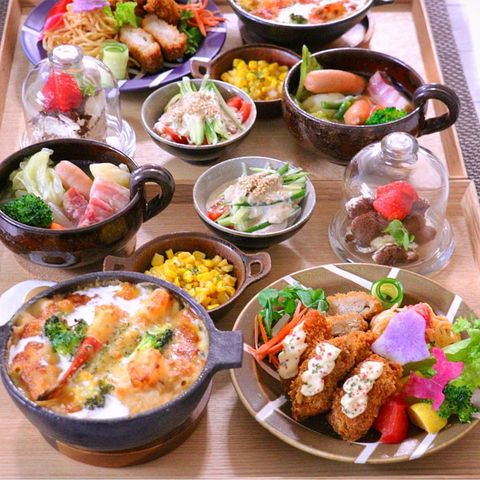 お子様ランチ風のワンプレート夕飯