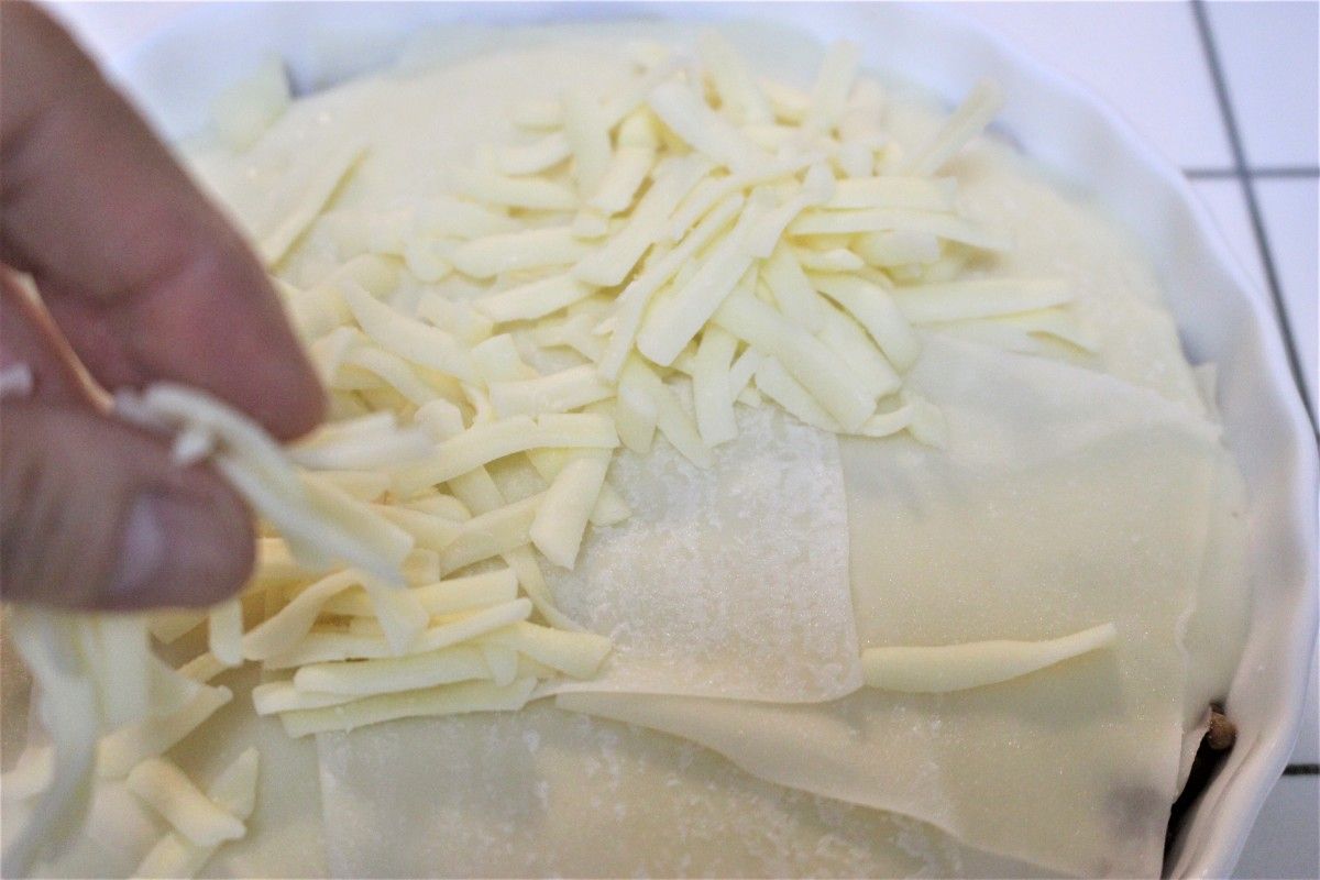 シュウマイの皮でラザニア風