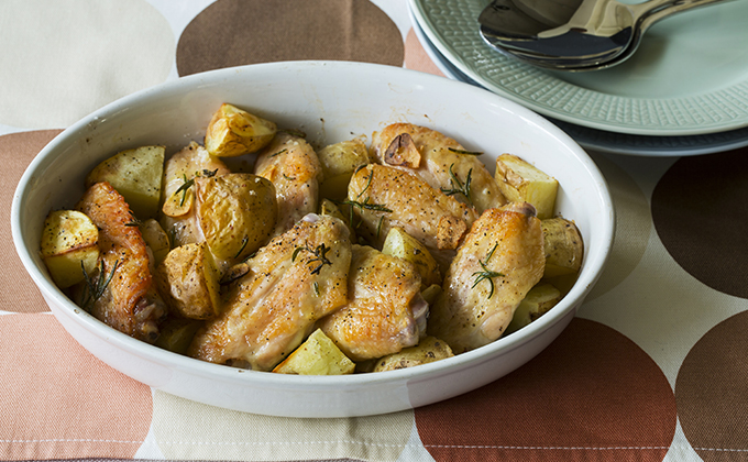 手羽先と夏野菜のつゆマスタードオーブン焼き