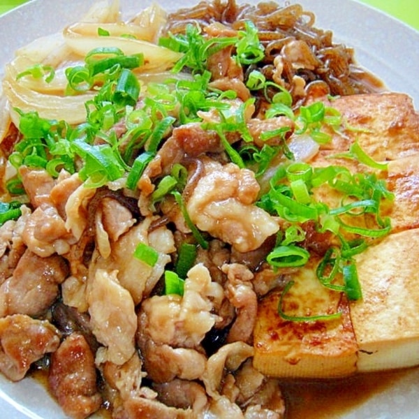 焼肉のタレで☆豚肉と豆腐のすき焼き風煮込み