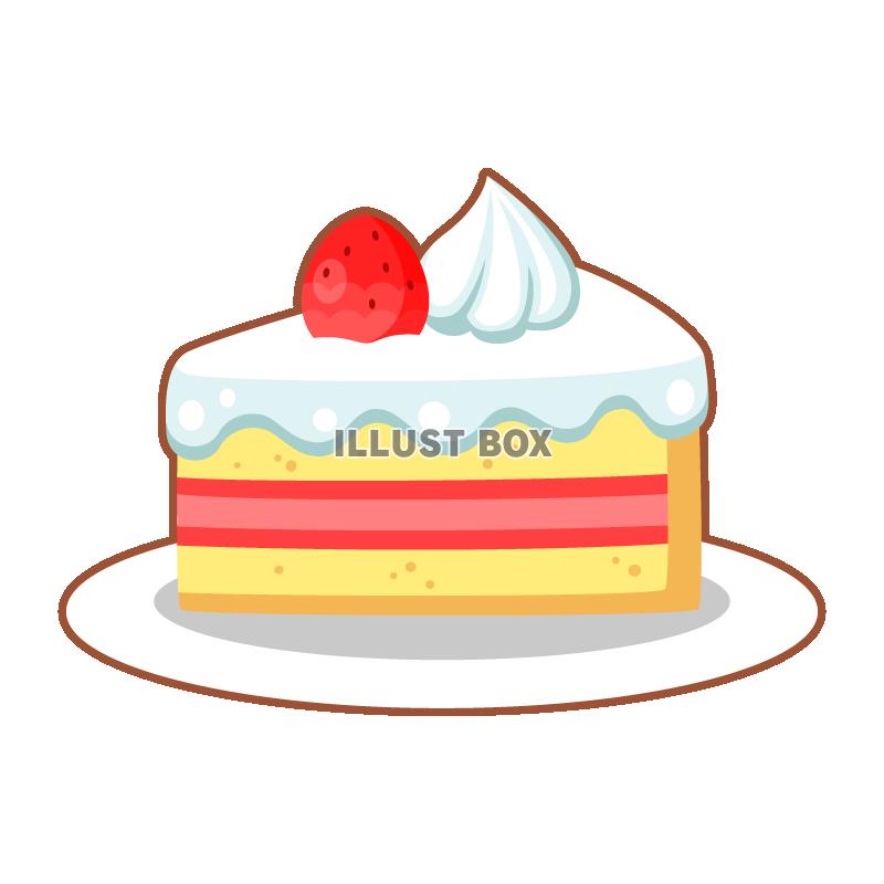 無料イラストいちごのショートケーキとフォークパブリックドメインQ:著作権フリー画像素材集