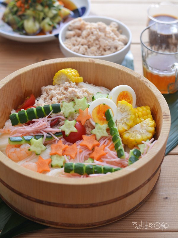 こどもそうめん」のかきたまスープそうめんレシピはくばく