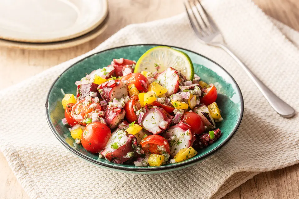 蛸と海老のセビーチェと蛸とトマトのマリネ : 青山〜チトフナぱせり日記